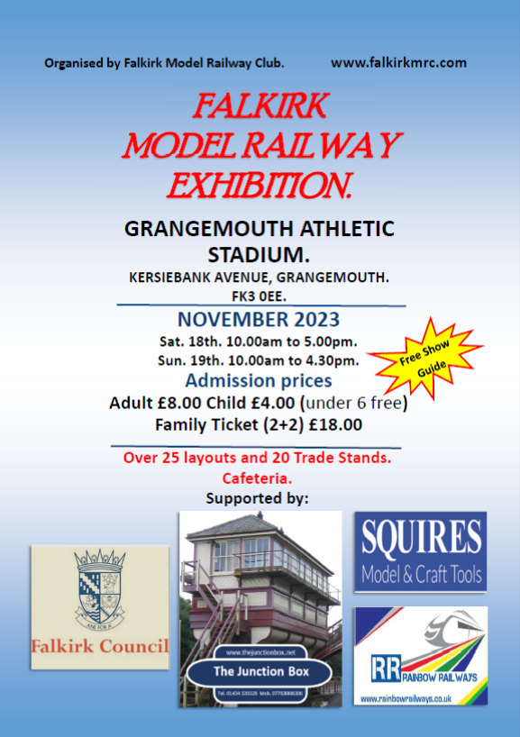 An image of Falkirk Model Railway club's exhibition flyer